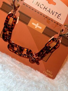 Enchante Tortoiseshell Chain Bag Charm - Brown